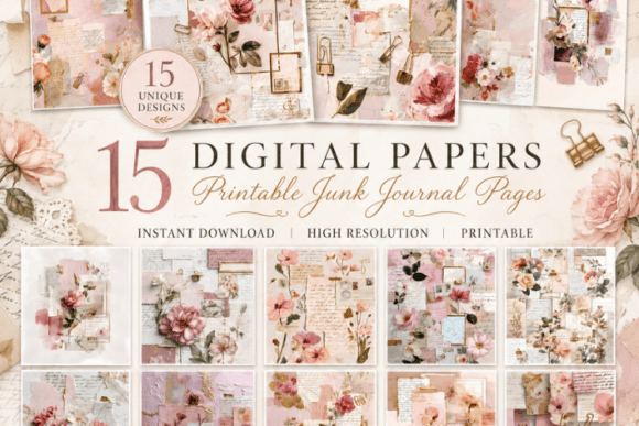 Download Shabby Chic Floral Junk Journal - Chic floral Collection