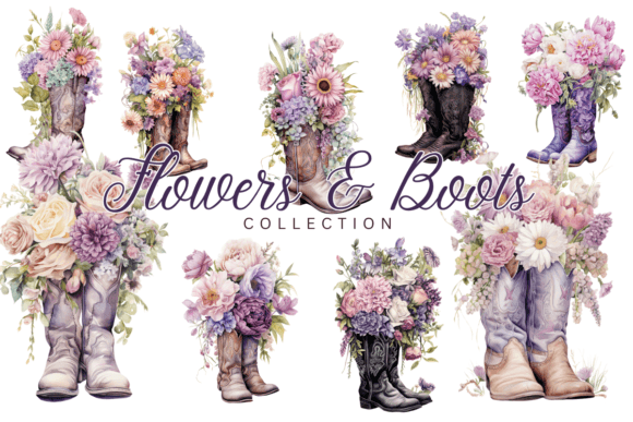 Download Flowers &amp; Boot Clipart Collection - Boot clipart Collection