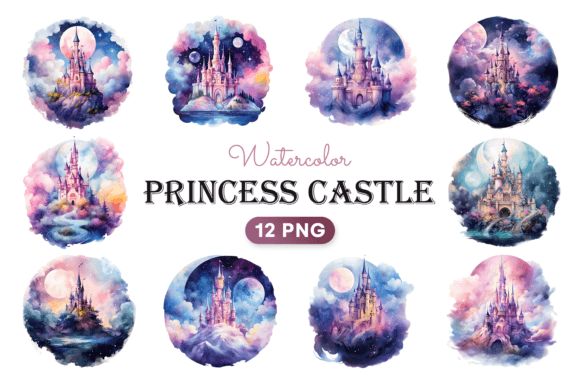 Download Watercolor Princess Castle PNG Clipart - Premium Resources