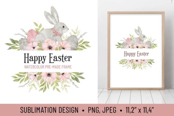 Download Watercolor Easter Bunny Printable Frame - Printable frame Collection