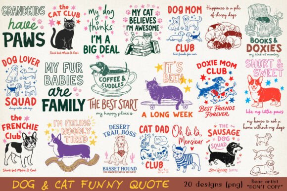 Download Whimsical Dog Mom Cat Mom Pet Lover Bundle - Mom cat Collection