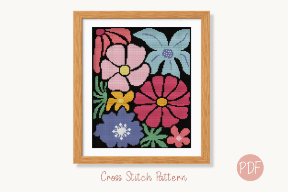Download Modern Boho Flowers Cross Stitch Pattern - Modern boho Collection