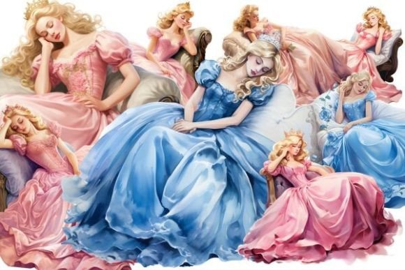 Download Watercolor Princess Sleeping Clipart - Watercolor princess Collection