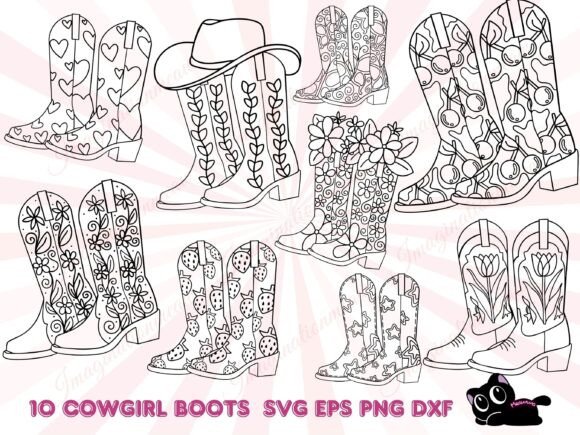 Download Cowgirl Boots SVG, Western Boot Clipart - Boot clipart Collection