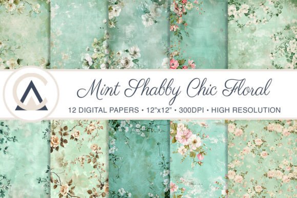 Download Mint Green Shabby Chic Floral Background - Chic floral Collection