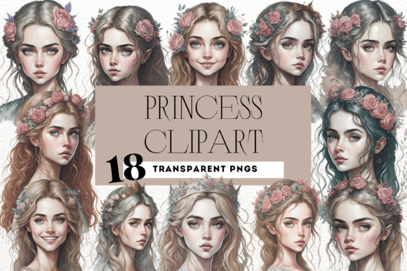 Download Watercolor Princess Portrait Clipart PNG - Premium Resources